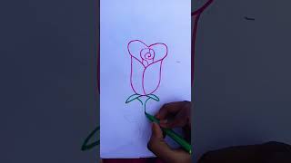 Rose draw easy Flower Drawing shorts [upl. by Ytsirc]