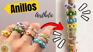 ANILLOS FÁCILES con MOSTACILLAS CHAQUIRAS  ABALORIOS ✔💍💖 DIY Anillos aesthetic🌟 [upl. by Alikat]