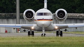 Luftwaffe Regierungsflieger Flugbereitschaft Frankfurt Airport Global 6000 1406  Polizeieskorte [upl. by Dougy]