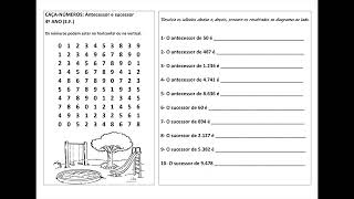 CAÇANÚMEROS Antecessor e sucessor 4º ano EF [upl. by Harriott]