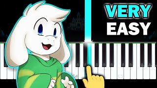 Undertale  His Theme  VERY EASY Piano tutorial [upl. by Ha]