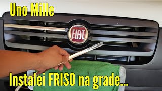 Instalação friso cromado na grade do radiador Uno Mille [upl. by Sorcim221]