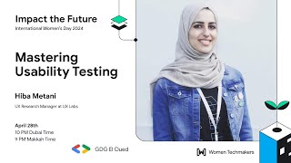 Mastering Usability Testing Hiba Metani [upl. by Metts]