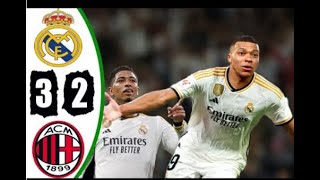 Debut kylian Mbappe  Real Madrid vs AC Milan 32  Highlights amp All Goals 2024 [upl. by Elleiad]