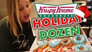 Trying the Holiday Dozen at Krispy Kreme [upl. by Ynohtona784]