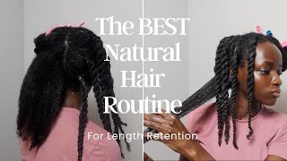 The BEST natural hair routine for length retention  How I grew my hair PAST my waist [upl. by Buffy458]