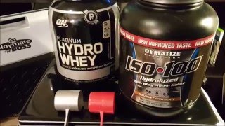 Hydrolyzed Whey Protein Comparison  Hydro Whey vs ISO 100 [upl. by Ahtamat]