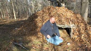 Building a Debris Hut with Time Lapse [upl. by Michaeu295]