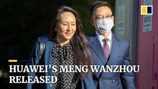 Meng Wanzhou returns to China and Canadians freed after US court reaches deal with Huawei CFO [upl. by Gnek]