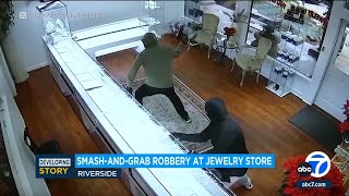 SoCal jewelry store owner chases off smashandgrab robbers with gunfire [upl. by Eus981]