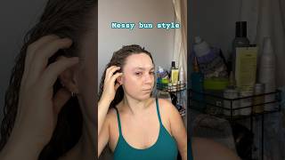 Easy messy bun style fyp explore messybuntutorial cutehairstyle hairstyle hairtutorial hair [upl. by Novled]