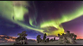 Auroras boreales Laponia Finlandia Aurora polar luces del norte  aurora polaris Rovaniemi Turismo [upl. by Alim]