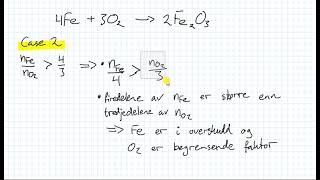Kjemi 1  Begrensende reaktant Systematisk metode og eksempel 02 [upl. by Varney853]