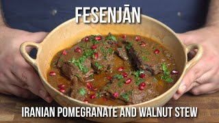 How to make Fesenjān Fesenjoon  A regal iranian Pomegranate and Walnut stew [upl. by Atnoled29]