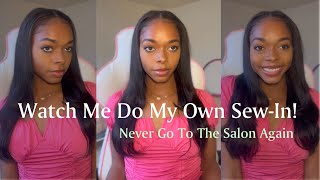 Is That Your Real Hair😱 Full Detailed Sew In Tutorial  Light Yaki Queen Weave Beauty [upl. by Nyleek]