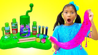 Wendy Pretend Play Haz DIY Satisfying Slime de Nickelodeon  RETO de SLIME CHALLENGE [upl. by Olenta]