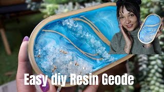 Easy DIY Epoxy Resin Geode Trinket Tray [upl. by Tudor]