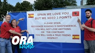 Spanjë pranoje Kosovës baneri që u bë viral gjatë lojës Shqipri  Spanjë në Euro 2024 [upl. by Chaunce]