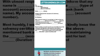 Request Letter to Bank for Solvency Certificate [upl. by Oiramad]