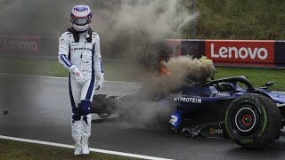 Every Logan Sargeant Crash In F1 [upl. by Wendelina]