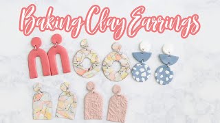 DIY CLAY EARRINGS  POLYMER CLAY EARRINGS  HOW TO MAKE POLYMER CLAY EARRINGS  HOW TO BAKE CLAY [upl. by Nautna]