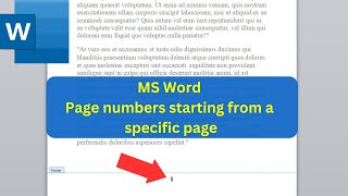 How to start page numbering from a specific page in Word [upl. by Ireland613]