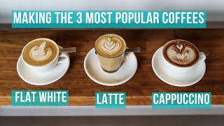 How to Make the 3 Most Popular Milk Coffees barista coffee [upl. by Llenej925]