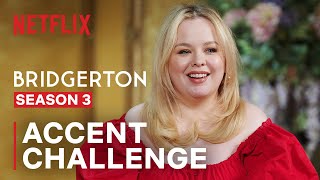 Nicola Coughlans Shares her Many Accents  Bridgerton  Netflix [upl. by Adanar]