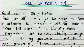 Self introduction in english  How to introduce yourself in english writing [upl. by Suruat33]