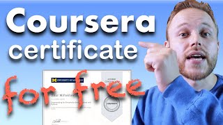 HOW TO GET COURSERA CERTIFICATE FOR FREE  Coursera Financial Aid Guide  2021 [upl. by Dyl]