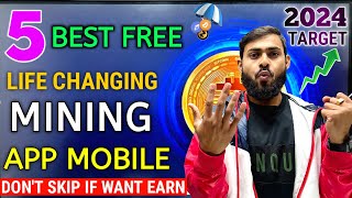 Top 5 Best Mobile Mining App 2024 Launching 🤩 Mining App Se Paise Kamaye  Best Crypto Mining App [upl. by Okiman]