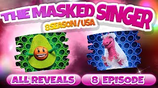 ALL REVEALS THE MASKED SINGER USA SEASON 8 EP8 BRIDE AND AVOCADO [upl. by Anayia]