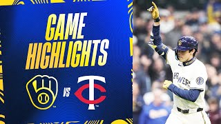 Twins vs Brewers Game Highlights 4224  MLB Highlights [upl. by Ahsaercal]