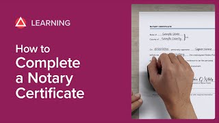 How to Complete a Notary Certificate [upl. by Nauqel]