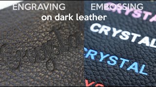 Difference between engraving and embossing stamping on leather Personalization by Hidemont [upl. by Derf452]