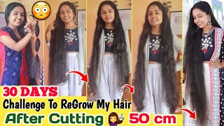 30 Days HAIR GROWTH CHALLENGE 😍 To ReGrow My LOST HAIR After Cutting 💇‍♀️ 50cm  RuntiMe [upl. by Rey942]