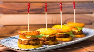 Plantain Sliders with Crab Patties Recipe [upl. by Mccollum621]