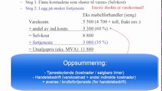 Bedrifsøkonomi del 6 Kalkulasjon 1  Handelsbedrifter og tjenesteytende bedrifter [upl. by Lipski]