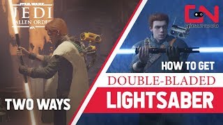 How to Get Double Bladed Lightsaber EARLY amp Regular Way  Star Wars Jedi Fallen Order Customization [upl. by Hsaka]