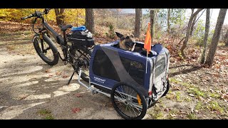 First ride in the DoggyHut Pet Trailer [upl. by Ahsirkal771]