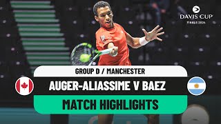 AugerAliassime v Sebastian Baez Highlights  Canada v Argentina Davis Cup 2024 Finals Group Stage [upl. by Tallulah495]