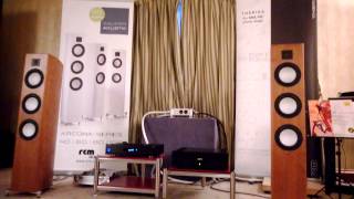 Audio Show 2013 Gauder Akustik Arcona 100 speakers Theriaa phonostage Kuzma turntable Ravel [upl. by Ahserb]