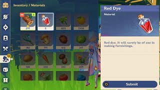 How to get RED DYE during Collect Furniture Materials  Genshin Impact [upl. by Tonneson]