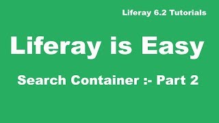 Liferay Tutorial 36  Search Container in Liferay Part 2 [upl. by Horter]