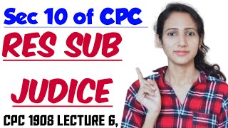 Section 10 of CPC  Res Sub Judice explained with case laws  CPC 1908 LECTURE 6 [upl. by Eirrotal]