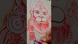 Workcourtagesheetballpenartpencilartjaishreeramloardhanumanji meditation purity [upl. by Aned]