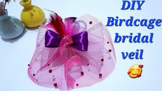 Head Fascinator tutorial  DIY Birdcage bridal veil [upl. by Aneeras]