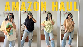 Amazon Oversized Tshirts Haul  Budget Casual Wear Must Haves 😍 [upl. by Carolus415]