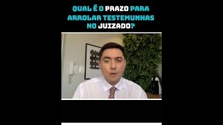 Qual é o prazo para arrolar TESTEMUNHAS no Juizado [upl. by Aerdnas]