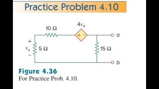 Practice Problem 410  Thevenin equivalent circuit fundamental of electric circuit by Alexander [upl. by Aihsyak586]